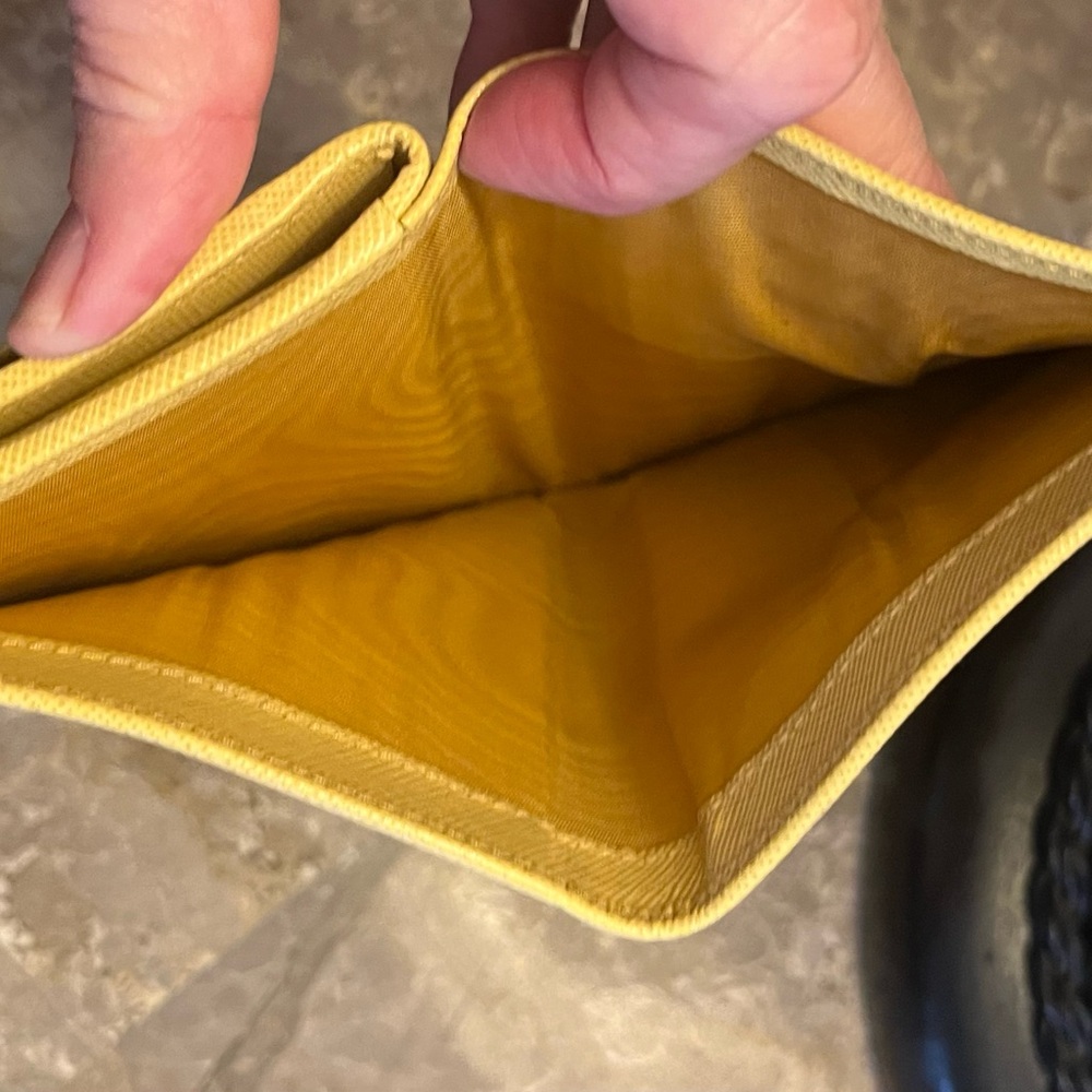 Prada Yellow Saffiano Leather Wallet with Gold Logo - Picture 15 of 16